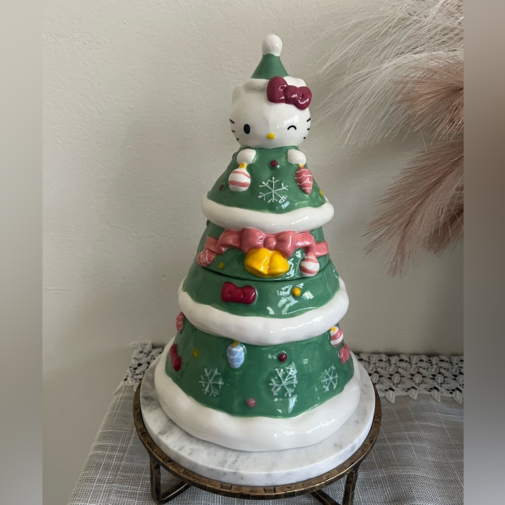 Blue Sky Clayworks Hello Kitty Holiday Tree Cookie Jar